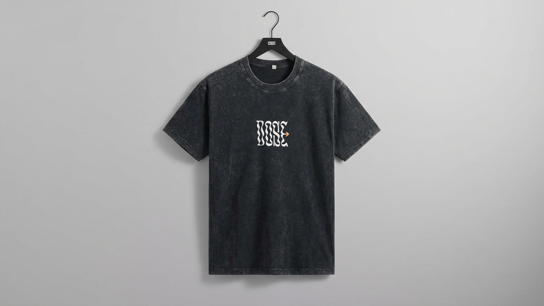 Black acid wash DOSE t-shirt printed