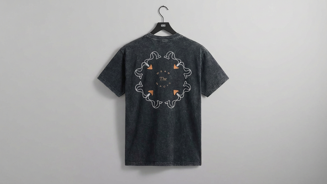 Black acid wash DOSE t-shirt printed