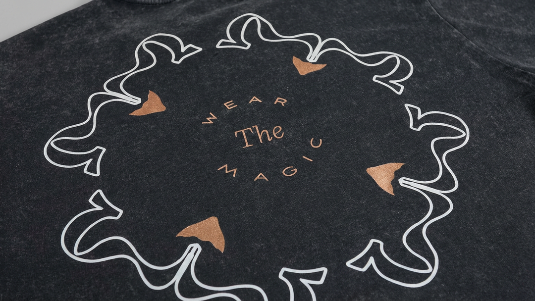 Black acid wash DOSE t-shirt printed